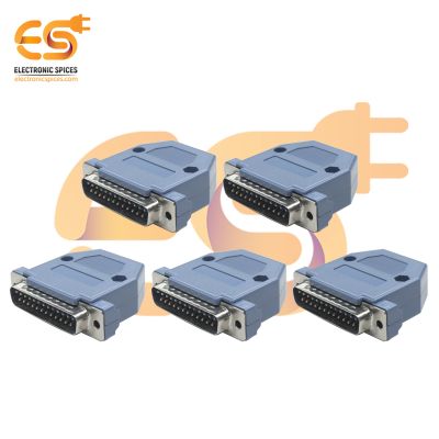 DB-25 25 pin D-sub miniature male connector with backshell pack of 5 pcs